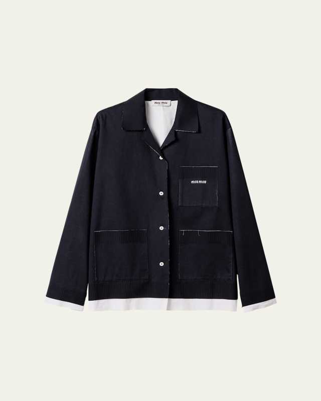 Double-Layer Raw Cut Oversized Jacket